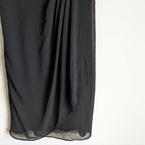 Vintage Black Shimmer Square Neck Y2K Mini Dress - Picture 5 of 7